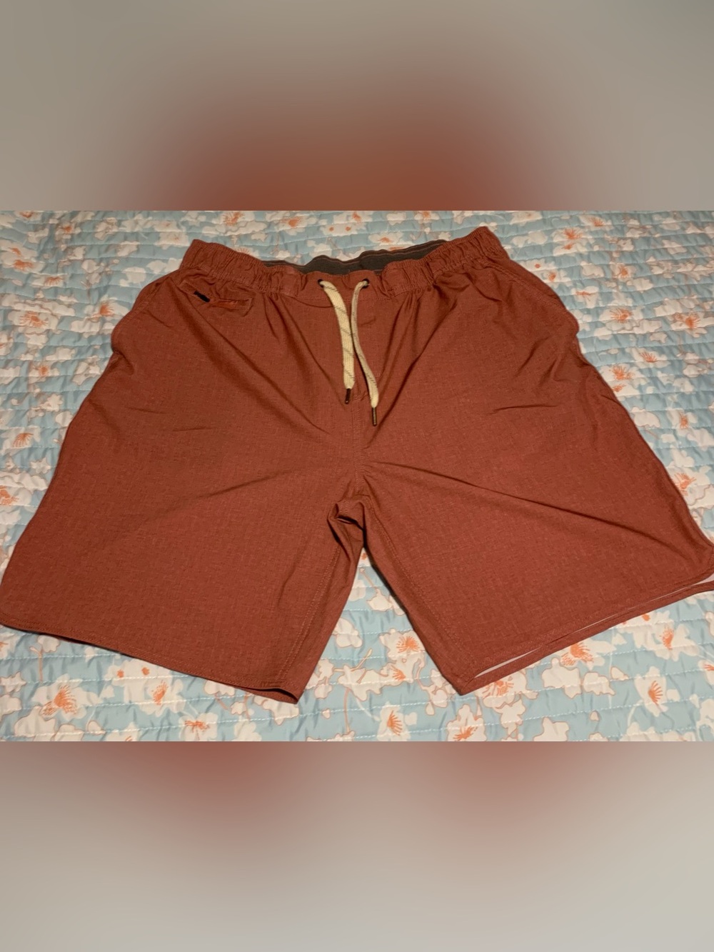 Men's Rust Drawstring Athletic Shorts